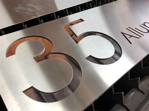 custom laser cut metal house number door sign|laser cut shop signs.